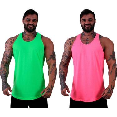 Imagem de Kit 2 Regatas Longline MXD Conceito Slim Cores Básicas e Mescladas Lisas-Masculino