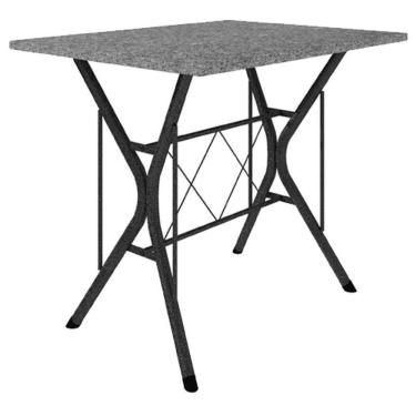 Imagem de Mesa de Jantar Bruna 100x60 cm Preta com Granito Ocre Itabira- Artefamol