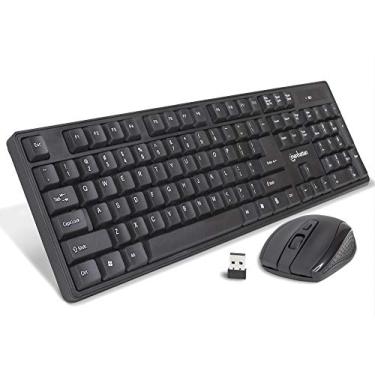 Imagem de Manhattan Combo de teclado e mouse sem fio – Conjunto de teclado sem fio USB de tamanho completo com dongle de 2,4 GHz para PC, computador, laptop – Compatível com Windows e Mac – Preto 178990