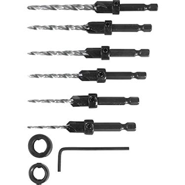 Imagem de Jogo De Brocas De Aço Rápido Com Escareador, 7/64" A 1/4", Com 8 Peças, Vonder.