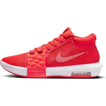 Imagem de NIKE Tênis de basquete LeBron Witness 8 (FB2239-600, carmesim claro/carmesim brilhante/vermelho academia/branco) tamanho 42, Branco carmesim claro 600, 42