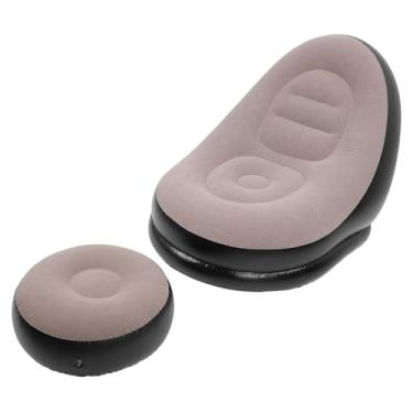 Imagem de Cadeira Inflável do sofá, Espreguiçadeira Inflável Com Apoio para Os Pés, sofá Confortável, Colchão de Ar Portátil para Sala de Estar, Ao Ar Livre, Viagens (Café)