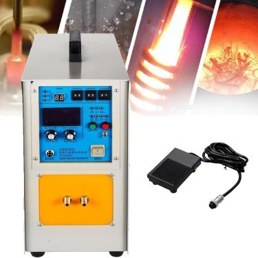 Imagem de Máquina de aquecimento por indução alta frequey 15kw 30-100khz soldagem de derretimento de calor quehing recozimento brasagem forno de fusão de metal
