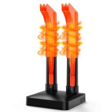 Imagem de xasla Secador e aquecedor de botas, secador elétrico ultra silencioso de sapatos e luvas com soprador de calor, secagem rápida para trabalho, botas de esqui, tênis, luvas e chapéus, Preto e laranja,