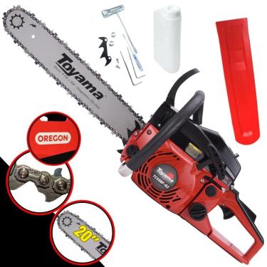 Imagem de Motosserra Profissional Motor Serra À Gasolina Toyama TCS58F-G2 Sabre 20 Polegadas 55cc 3,2HP 12.500rpm Ideal Para Poda de Galhos e Corte de Árvores