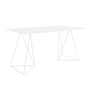 Imagem de Escrivinha Mesa Bela Vista Branco E Tampo Branco - Cor: Branco