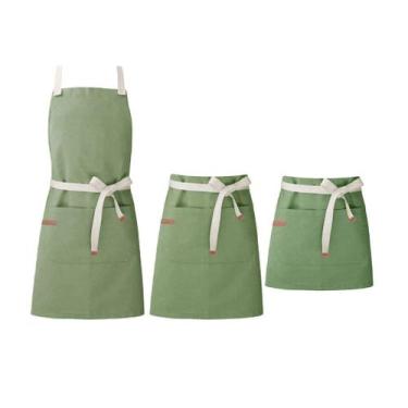 Imagem de Avental Verde Cintura Algodao Cafeteria Bar Vegano 3un - CASA CHA