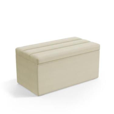 Imagem de Calçadeira Baú Ursa 90 para Cama de Solteiro Z-003 Sued Bege Aradecor,