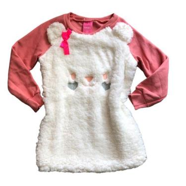 Imagem de Blusa Casaco Moletom Flanelado Infantil Menina Olyns, 01, Coral