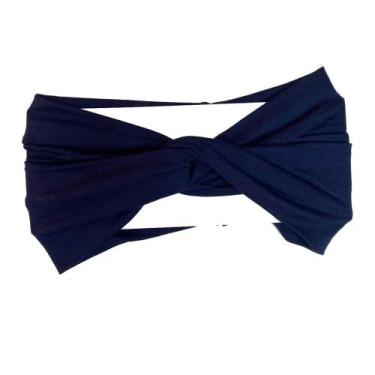 Imagem de Faixa Turbante Aberto Headband Skin Care, azul marinho
