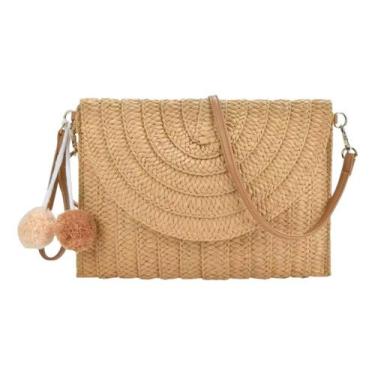 Imagem de Bolsa Feminina Transversal Estilosa Passeio Praia Verão - Alwy, Caqui