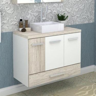 Imagem de Gabinete para Banheiro 2 Portas 2 Gavetas 80cm Madri - Darabas Agardi