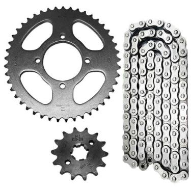Imagem de Kit Relação Transmissão Ybr 125 2003 A 2008 Aço 1045 - Nation-S
