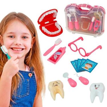 Imagem de Maleta Dentista Infantil Educativo Grande - Paki Toys, Rosa