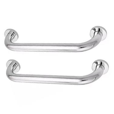 Imagem de Alça Apoio 30cm Inox Kit 2 Uni Banheiro Cadeirante Idoso Deficiente Ac