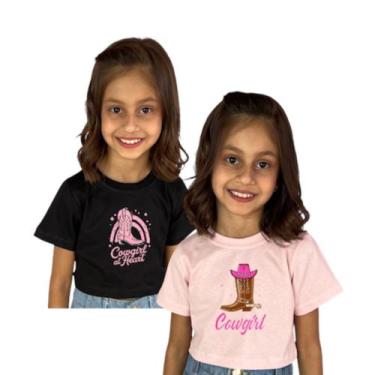 Imagem de Blusinha Infantil Cropped Manga Curta Juvenil Kit 2 Peças - AK FASHION