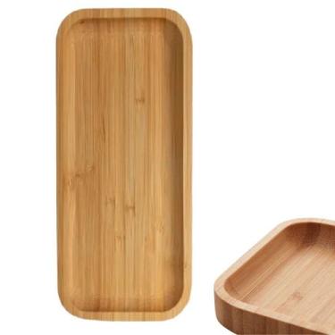 Imagem de 10 Bandejas Bambu Lavabo Decorativa Café Retangular  28cm - Class