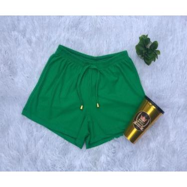Imagem de Short Canelado Feminino Moda Verão - Boyzão Premium, Verde, P