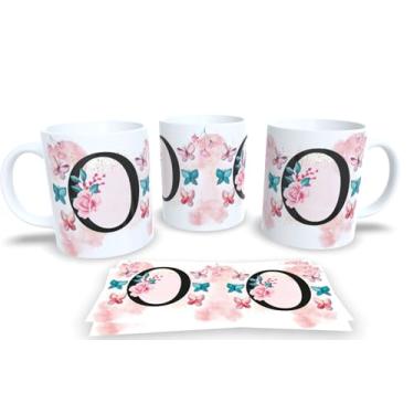 Imagem de Caneca Branca de Porcelana Personalizadas Alfabeto iniciais Nomes (O)