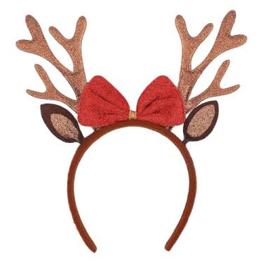 Imagem de XIELIME Tiara de chifres de rena de Natal para meninas, mulheres, adultos, orelhas de rena de Natal, acessório de cabelo para Natal, acessórios de cabelo, lembrancinhas de festa, 1 peça (estilo 5)