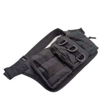 Imagem de Bolsa tática para cintura, pochete para quadril, pochete resistente à água, Molle, com suporte removível para garrafa de água (preto)