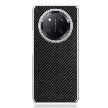 Imagem de POYUFRG Capa de telefone para Honor Magic 7 Pro/7, capa de couro fina de fibra de carbono anti-impressão digital capa de proteção contra choque comercial, preta, 7