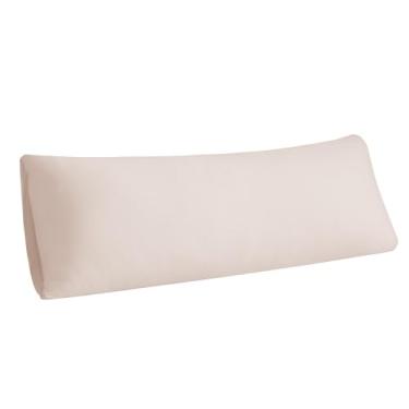 Imagem de Capa de travesseiro de corpo elástico - Fronha longa de malha jersey para travesseiro corporal, 1 pacote - Fecho de envelope e não irrita a pele, macia e respirável para dormir, 51 x 137 cm, rosa