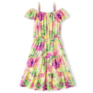 Imagem de The Children's Place Vestido feminino tamanho único manga curta ombro vazado, Sun Valley Floral, M