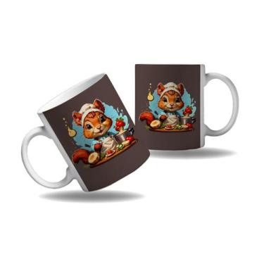 Imagem de Caneca Presente Esquilo Cozinheiro Chefes Cozinha Profissão - Enjoy Sh