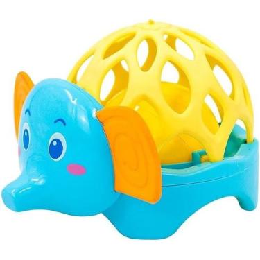 Imagem de Mordedor Chocalho Brinquedo Para Bebes Baby Macio Divertido Elefantinh