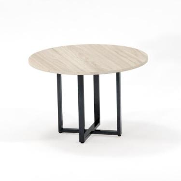 Imagem de Mesa de Reunião Redonda Tubular P25 Pandin 1,10 M Casablanca e Grafito