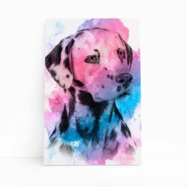 Imagem de Quadro Cachorro Dálmata Colorido Aquarela Canvas 20x30cm - PlimShop