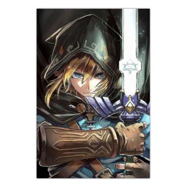 Imagem de Quadro A3 em MDF Link e Espada Zelda - Placa - Pomps Geek