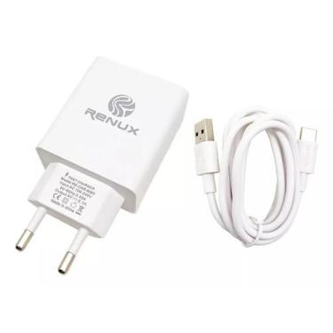 Imagem de Carregador Rápido Com Cabo V8 Renux Compatível Com ThinQ LG K10/ LG K1