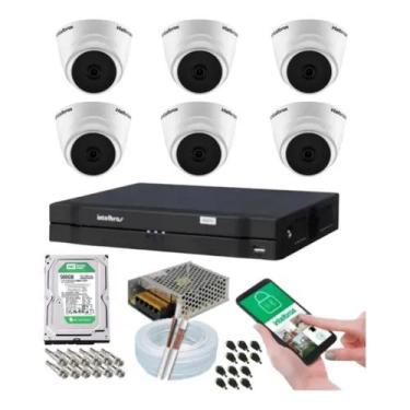 Imagem de Kit 6 Câmeras Dome Intelbras 1120d Dvr 8 Canais Com Hd