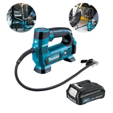 Imagem de Compressor de ar portatil Makita 12v MP100dz + 1bat 2,0Ah