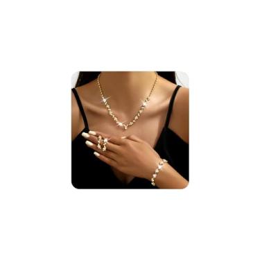 Imagem de Conjunto de brincos de colar de formatura de strass brilhante para mulheres, colar de gargantilha de prata, brincos chiques, noivas, casamentos, formaturas, bijuterias, presente, Large, Zinco