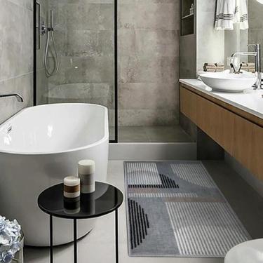 Imagem de 2 Tapete Banheiro Grande Antimofo Soft Macio Js Rg52gf 50X80 - IDEALIZ