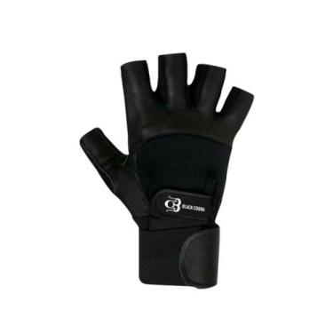 Imagem de Luva Para Musculação Em Couro Munhequeira Estilo Valeo Preta  - Black 