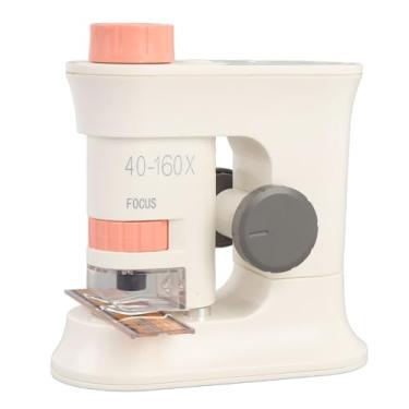 Imagem de Microscópio Infantil de Bolso, Microscópio Portátil de Indução Magnética Inteligente 40-160X Com Luz, Microscópio Portátil para Crianças Estudantes Adultos, Brinquedo Educacional