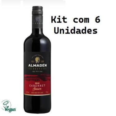Imagem de Kit 6 Un Vinho Miolo Almadén Cabernet Suave 750 ml