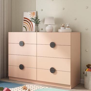 Imagem de Cômoda Infantil 8 Gavetas Joy Kids CabeCasa MadeiraMadeira Salmão