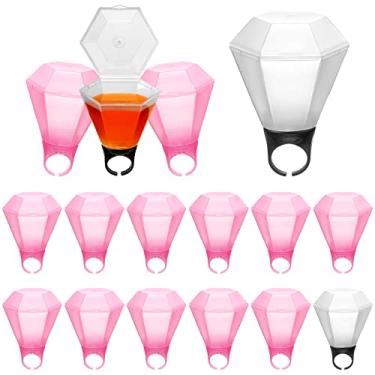 Imagem de Anel de casamento de plástico com vidro de tiro anel de diamante de plástico copos de shot de despedida de solteira para festa de casamento decorações de chá de panela lembrancinhas de festa (12)