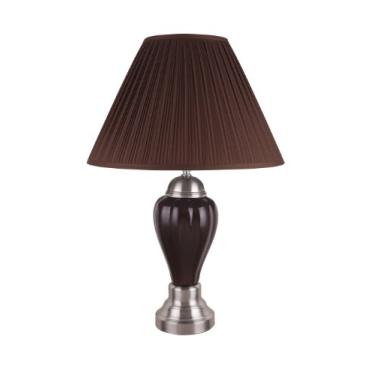 Imagem de Ore Luminária de mesa de cerâmica International 6117SN-ES, 68 cm, expresso/prata