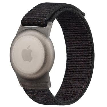 Imagem de Vancle Pulseira infantil para Apple AirTag, capa protetora para rastreador GPS com pulseira de nylon, pulseira de relógio ajustável antiperda para bebês e idosos