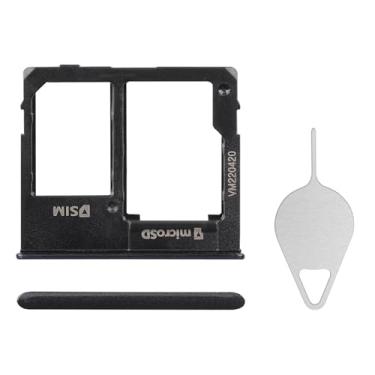 Imagem de BESJMYT Substituição da bandeja do cartão SIM para Samsung Galaxy A10e (versão SIM único) Adaptador de suporte de slot de bandeja de cartão preto com ejetor de agulha para A10e SM-A102U SM-A102U1