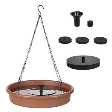 Imagem de Vislone Conjunto de ferramentas de suporte de bandeja de alimentação de pássaros para pátio de jardim com bomba de fonte solar