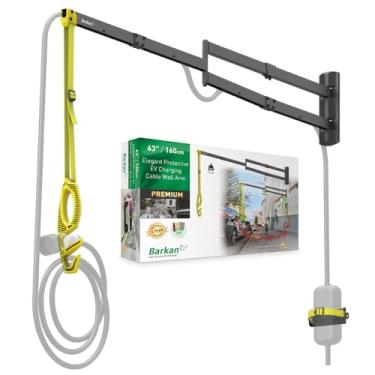 Imagem de Barkan Braço de parede de cabo de carregamento EV protetor de 160 cm, garantia de 5 anos, revestimento de zinco à prova de intempéries interno e externo, para cabo de veículo elétrico