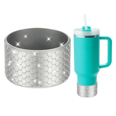 Imagem de PATIKIL Bota de silicone para garrafa de água para copo de 340 a 1,134 g, capa protetora antiderrapante com fundo de água, capa protetora para garrafa de água, caneca e acessórios de copo, tom