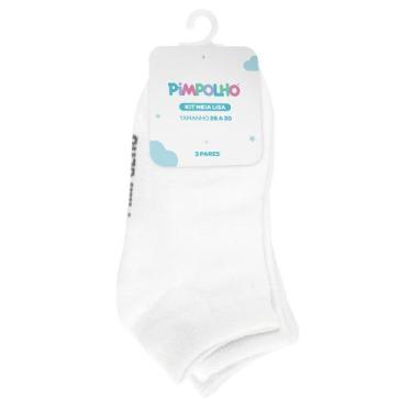 Imagem de Meia branca pacote com 3 Cano Alto Pimpolho, RN